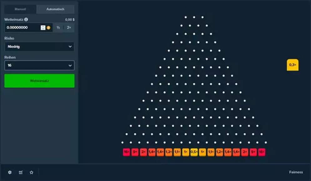 Tutorial prima partita Plinko su Winnita